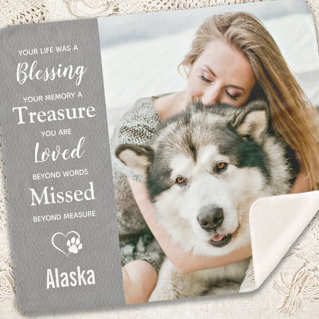 Pet Photo Memorial - Add Your Photo - Dog Photo Sherpa Blanket (Creator Uploaded)