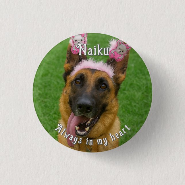 Pet Photo Memorial Button (Front)