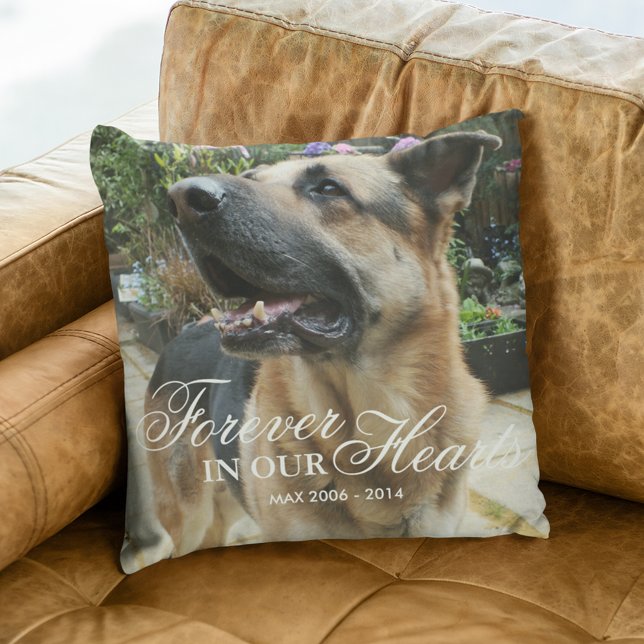 Pet Photo Memorial Gift | Forever in our Hearts Cushion (Creator Uploaded)