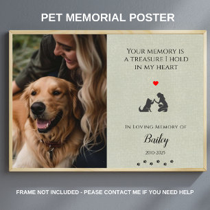 Pet Photo Memorial  Pet Loss Quote Personalised Poster