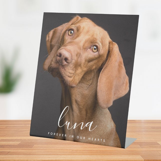 Pet Photo Memorial Tribute Pedestal Sign (Pet Photo Memorial Sign)