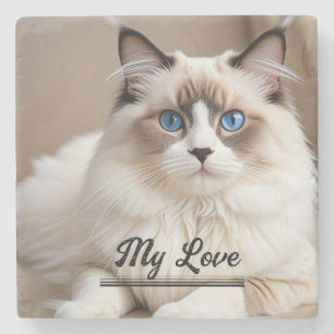 Pet Photo ''My Love'' Personalise Stone Coaster