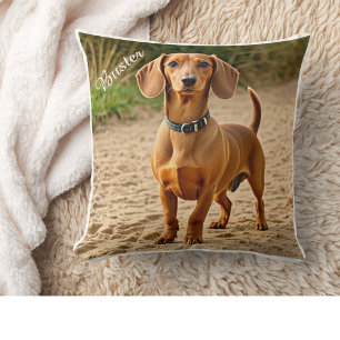 Pet Photo & Name Dachshund Personalise Cushion