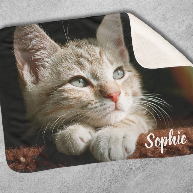 Pet Photo Name Sherpa Blanket (Pet Photo Blanket)