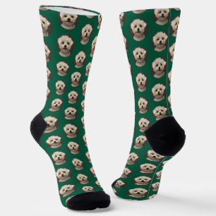 Pet Photo Pattern Kelly Green Cute  Socks