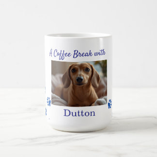 Pet Photo Paw Prints Dachshund Personalise Coffee Mug