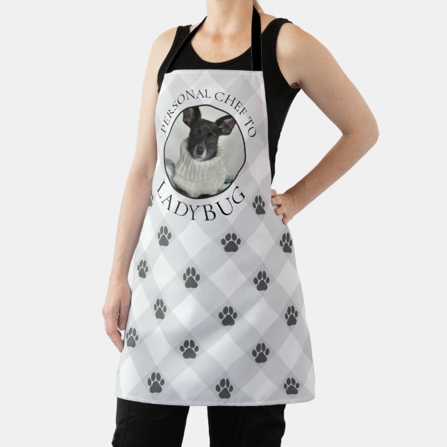 Pet Photo Personal Chef Paw Prints Personalised Apron (Insitu)