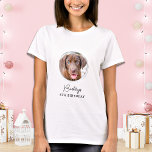Pet Photo Personalised Dog Birthday T-Shirt<br><div class="desc">Puppy Pawty ! Add the finishing touch to your puppy or dogs birthday with this fun custom pet photo party shirts. Add your pup's favourite photo and personalise with name, age birthday! See out Puppy Dog birthday collection for matching birthday invitations, party decor, favours, and gifts. COPYRIGHT © 2020 Judy...</div>