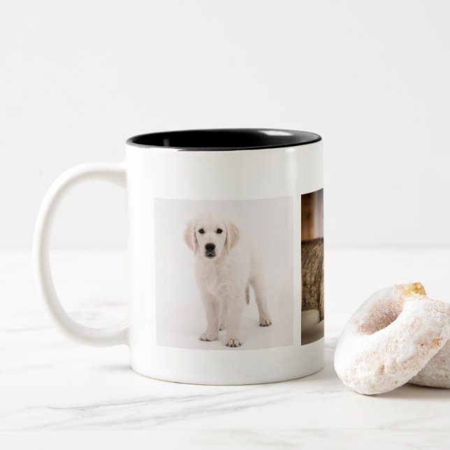 Pet photo personalised Two-Tone coffee mug (With Donut)