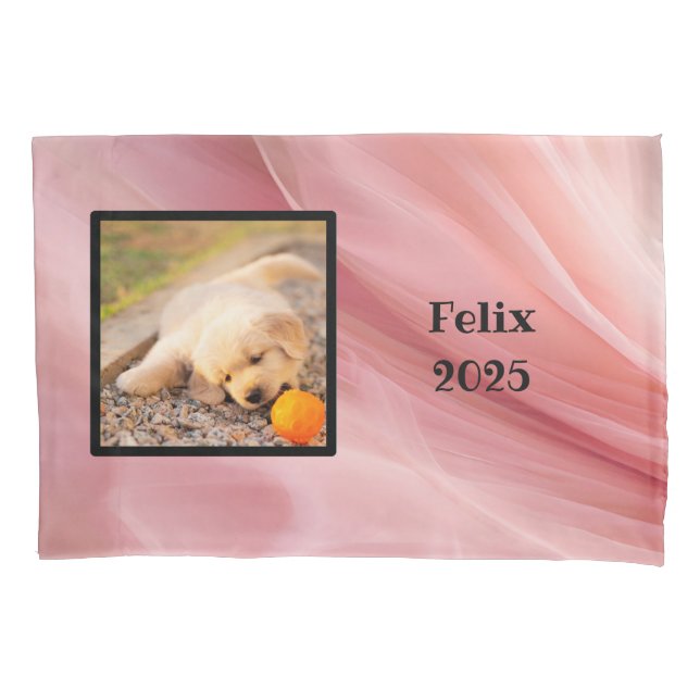 Pet photo - rose silk pillowcase (Front-Left)