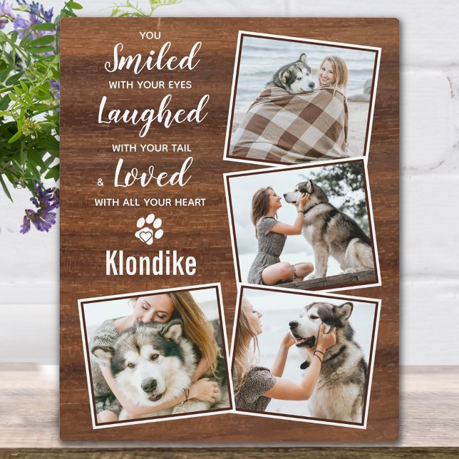 Pet Photo Rustic Wood Keepsake Dog Memorial Plaque (Creator Uploaded)