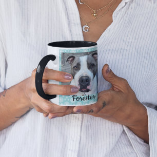 Pet photo snowflake pattern holiday gift mug