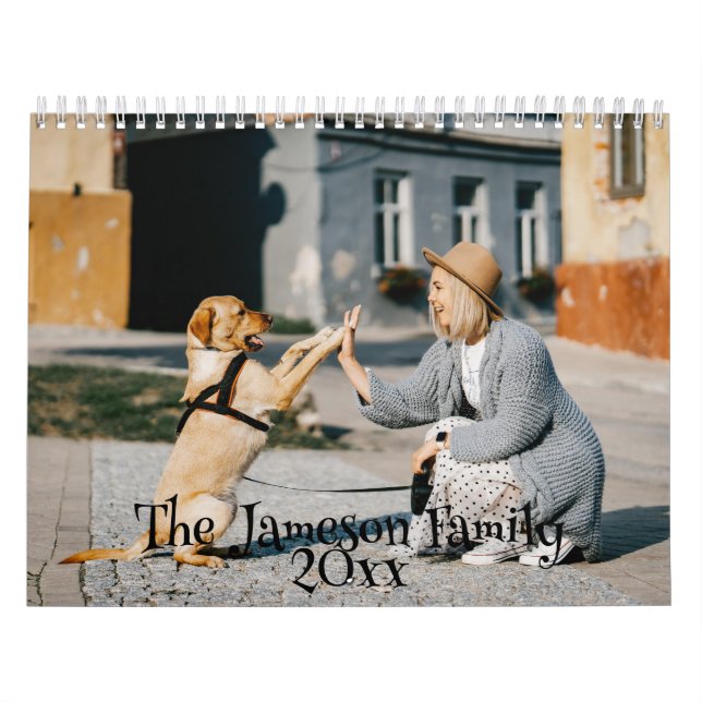 Pet Photo Template DIY Holiday Icons Family Calendar (Cover)