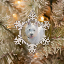 Pet Photo Template Pewter Christmas Tree Ornament