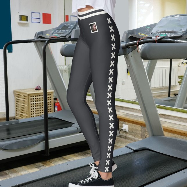 Pet Photo Text Neutral Pattern Caviar Customised Leggings (Creator Uploaded)