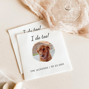 Pet Photo Wedding Napkins, Dog Cat Wedding Napkin