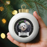 Pet Photo with Dog Bone - black white polka<br><div class="desc">Add your favourite animal photo!</div>