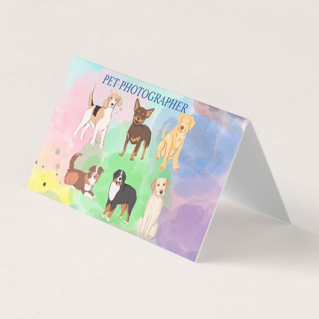 Pet Photographer Animal Groomer Chic Business Card (Front)