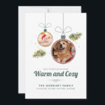 Pet Photos Family Christmas Modern Holiday Card<br><div class="desc">Our enchanting Custom Botanical Christmas Greetings Pets Photo Card is a delightful way to spread holiday cheer and leave a lasting impression on your friends and family. This beautifully designed card is adorned with photos of your fur babies, evoking the warmth and charm of the festive season. Customise it with...</div>