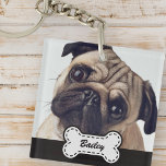 Pet Photos on Cute Dog Bone Add Name<br><div class="desc">Add pet name in playful script typography on a simple dog bone name plate. Add custom pet photo.</div>