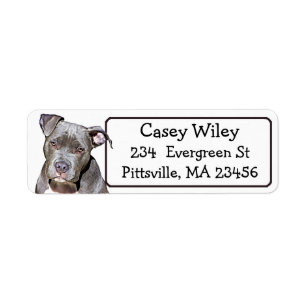 Pet Pitbull Dog Address Label
