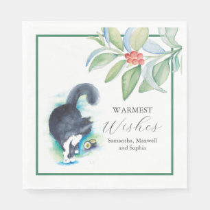 Pet Portrait Christmas Cocktail Napkins