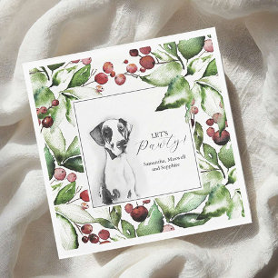 Pet Portrait Christmas Cocktail Napkins