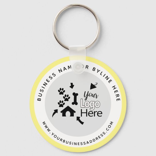 Pet Promotional Giveaways - Business Logo Key Ring (Front)