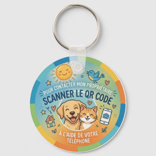 Pet QR Code Safety Tag Key Ring