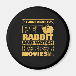 Pet Rabbit And Watch Halloween Magnet