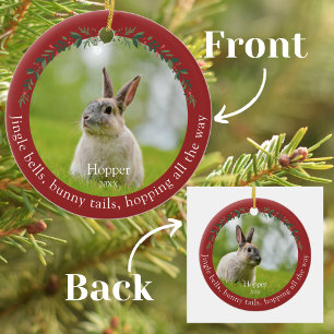 Pet Rabbit Bunny Photo Christmas Ceramic Tree Decoration