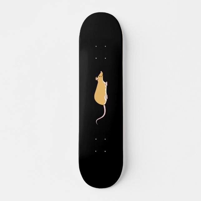 Pet Rat. Cinnamon Berkshire, White Belly. Skateboard (Front)