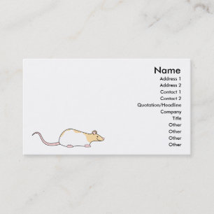 Pet Rat. Fawn and White Hooded Variegated. Business Card
