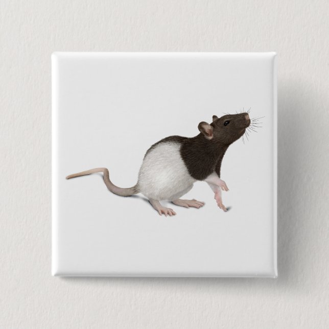 Pet Rat Painting 15 Cm Square Badge (Front)