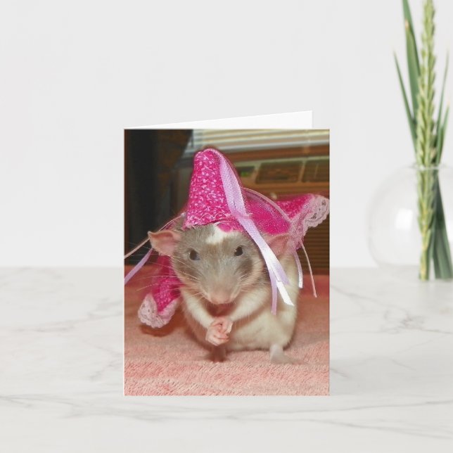 Pet Rat Princess Reba Note Card (Front)