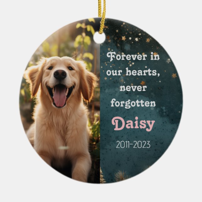 Pet Rememberance Christmas Ceramic Ornament (Front)