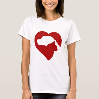 Pet Rescue Cat and Dog Red Heart of Love T-Shirt