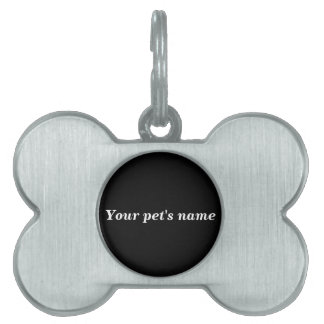 Pet’s Name With Black Background on Bone Shaped Pet ID Tag