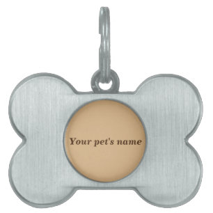 Pet’s Name With Light Brown on Bone Shaped Pet ID Tag