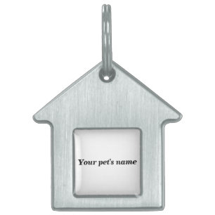 Pet’s Name With White Background on House Shaped Pet ID Tag