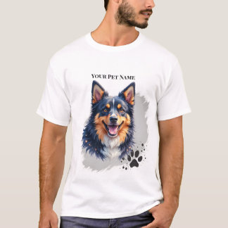 Pet’s Simple Modern Name & Photo Custom Design T-Shirt