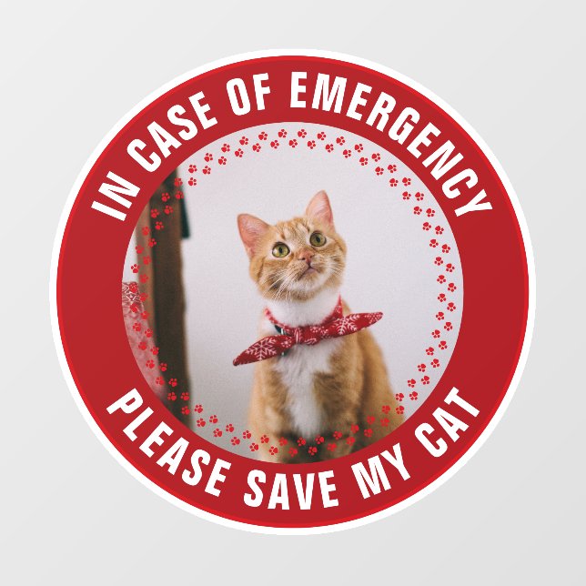 Pet Safety Alert Custom Cat Photo First Responder (Sheet)