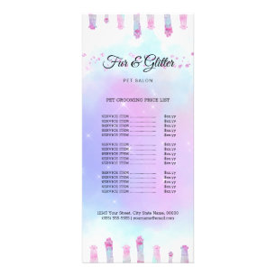 pet salon price list rack card