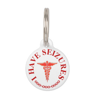 Pet seizure alert ICE vet notification Tag