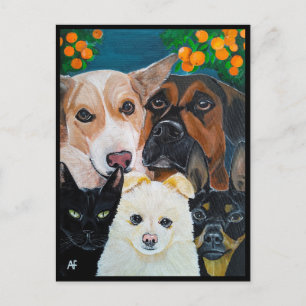 Pet Selfie Painting by Alfred Fox Postcard