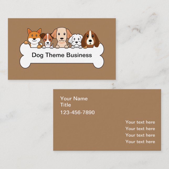 Pet Service Dog Theme Business Card (Front/Back)