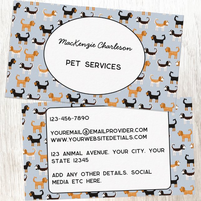 Pet Services Cavalier King Charles Spaniel Business Card (Creator Uploaded)