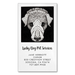 Pet Services Dog Walker Groomer Daycare  Magnetic Business Card