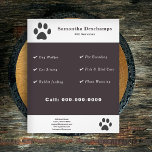 Pet Services Flyer<br><div class="desc">A Flyer with cat paw illustrations. Fully customisable, it can be suitable for all kinds of pet services such as dog walker, cat sitting, rabbit feeding, fish care, bird care, plant watering, pet boarding, etc. You can change the cat paw by your logo or photo.</div>