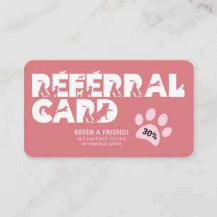 Pet Services Paw Print Referral Card